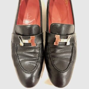 Hermes Paris Loafer in Black Goatskin, H Buckle Silver, US 8